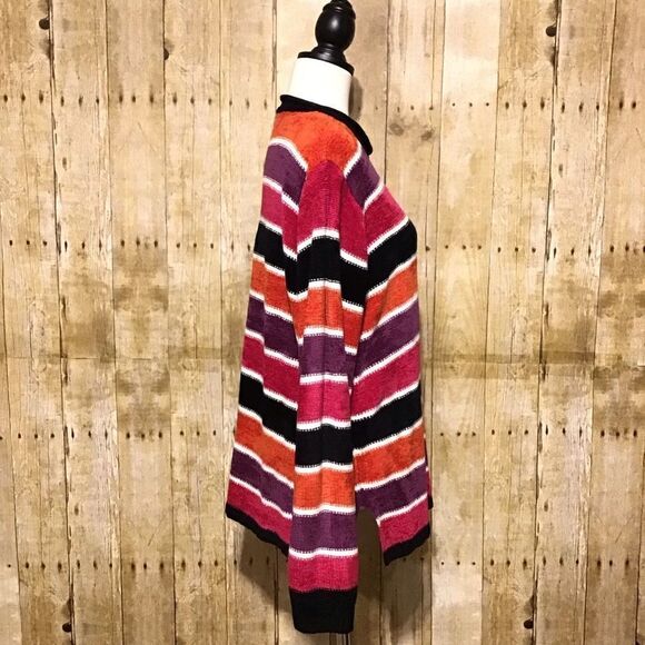Sag Harbor Multicolored Striped Sweater XL - Picture 3 of 6